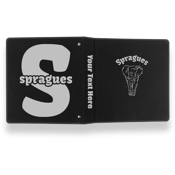 Elephant Leather Binder - 1" - Black- Back Spine Front View