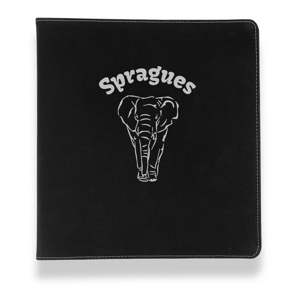 Elephant Leather Binder - 1" - Black - Front View