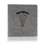 Elephant Leather Binder - 1" - Grey (Personalized)