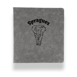 Elephant Leather Binder - 1" - Grey (Personalized)