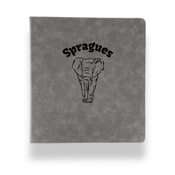 Elephant Leather Binder - 1" - Grey - Front View