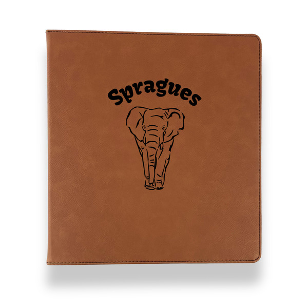 Custom Elephant Leather Binder - 1" - Rawhide (Personalized)