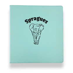 Elephant Leather Binder - 1" - Teal (Personalized)