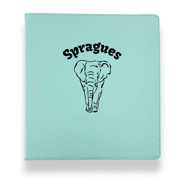 Elephant Leather Binders - 1" - Teal - Front View
