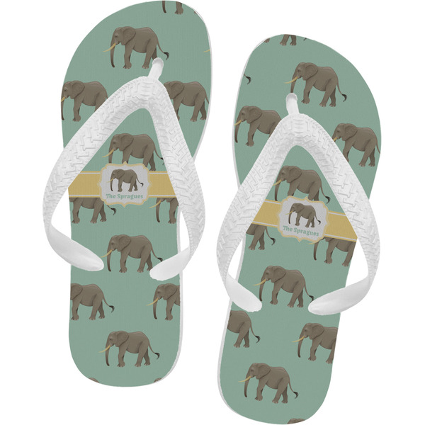 Custom Elephant Flip Flops - Large (Personalized)