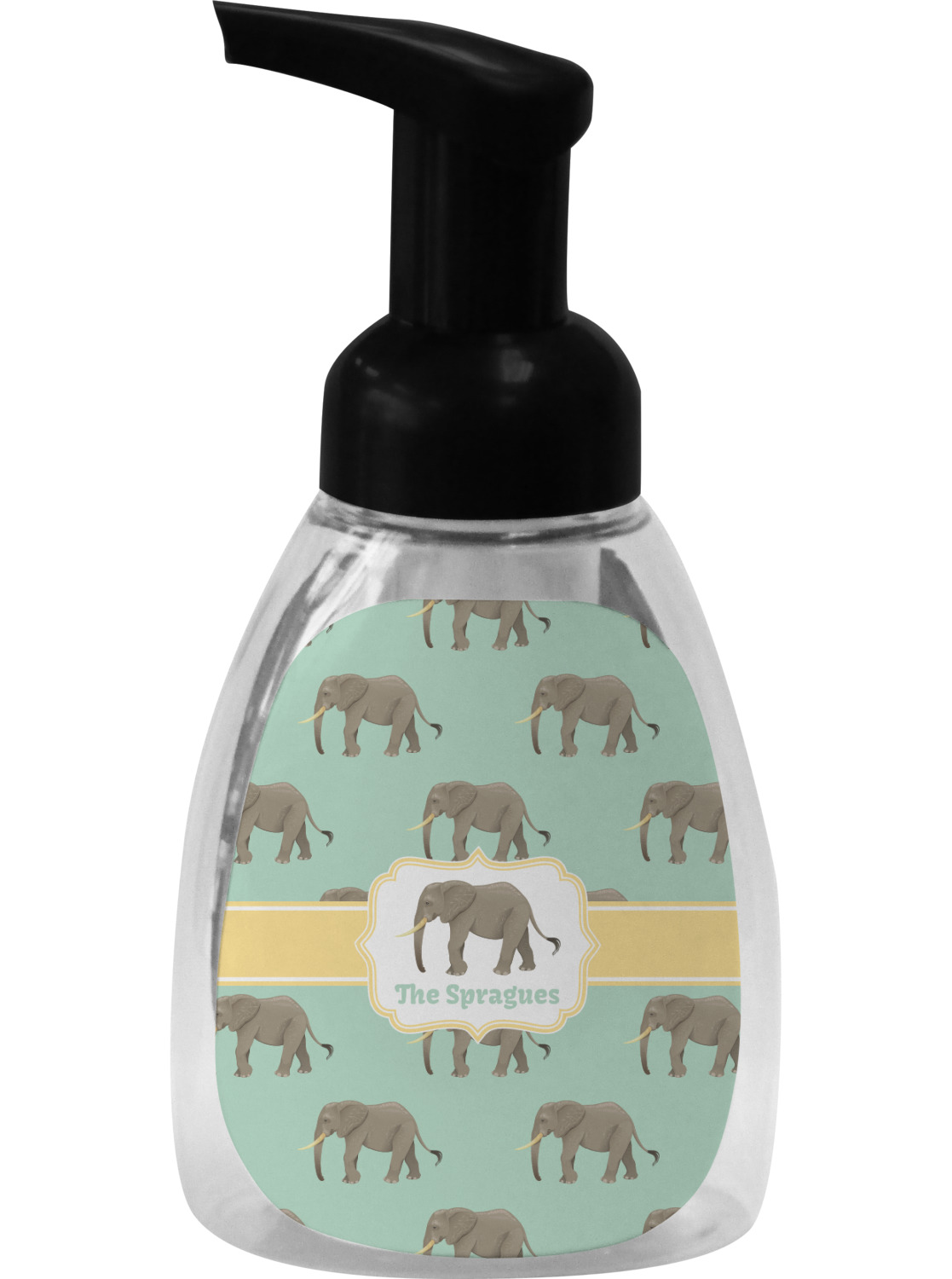 Elephant Foam Soap Bottle Black (Personalized) YouCustomizeIt