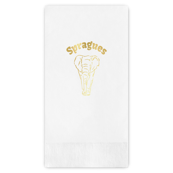 Custom Elephant Guest Napkins - Foil Stamped (Personalized)