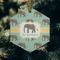 Elephant Frosted Glass Ornament - Hexagon (Lifestyle)