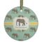 Elephant Frosted Glass Ornament - Round