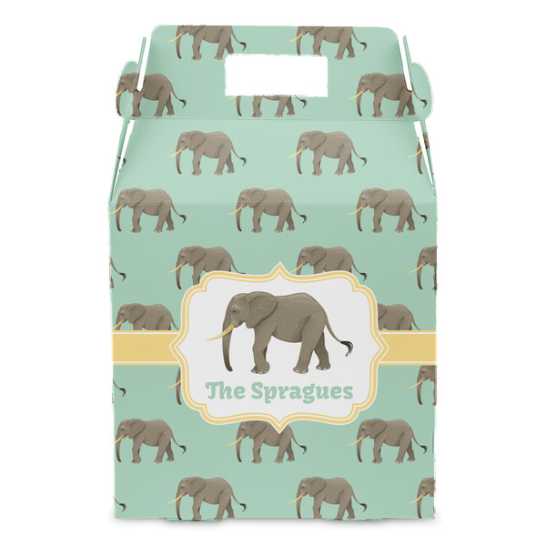 Elephant Gable Favor Box - Front