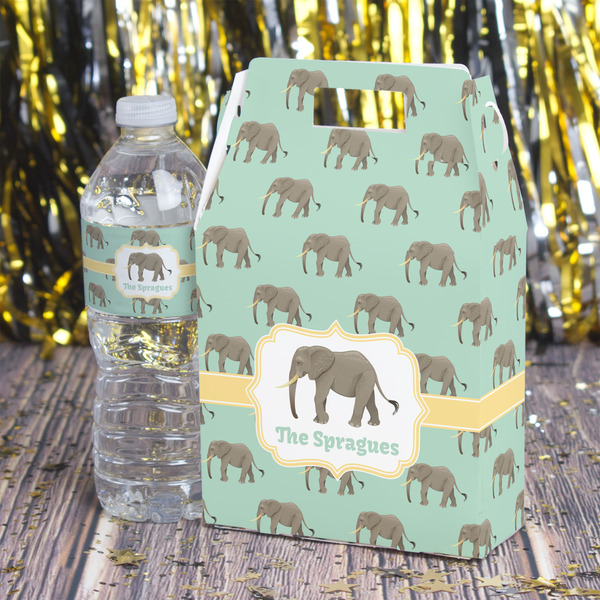 Elephant Gable Favor Box - In Context