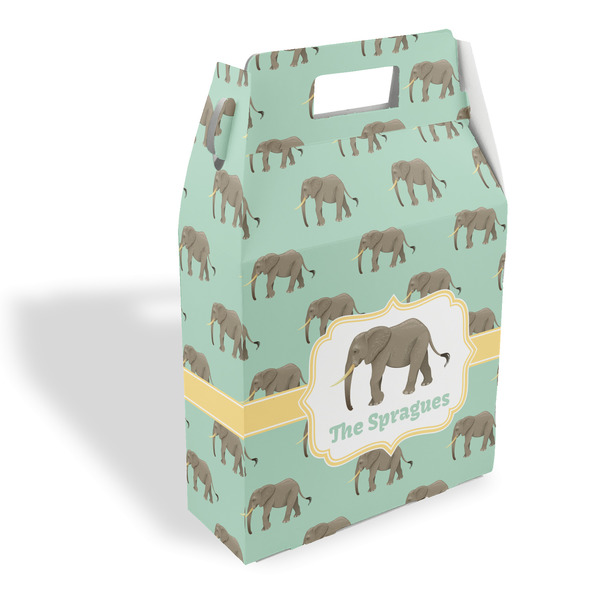 Custom Elephant Gable Favor Box (Personalized)
