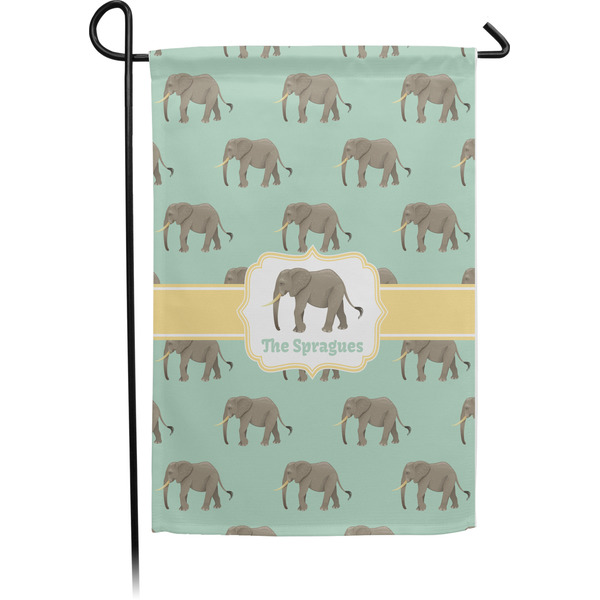 Custom Elephant Small Garden Flag - Single Sided w/ Name or Text