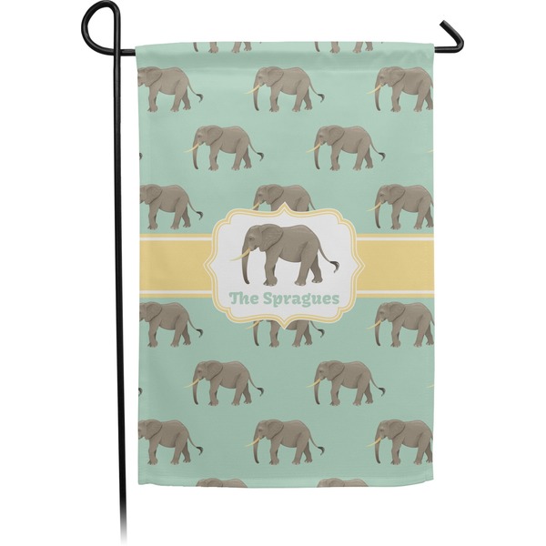Custom Elephant Small Garden Flag - Double Sided w/ Name or Text