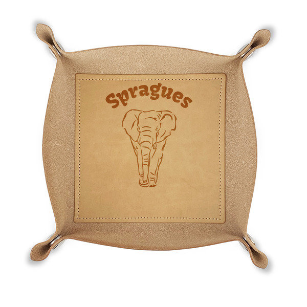 Custom Elephant Genuine Leather Valet Tray (Personalized)