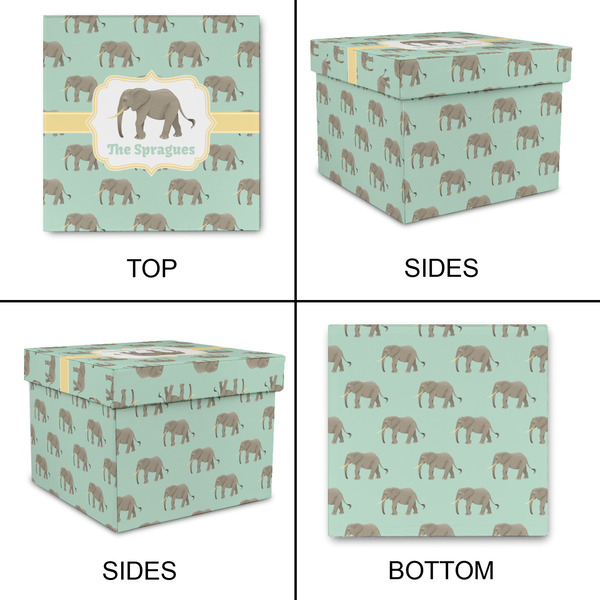 Elephant Gift Boxes with Lid - Canvas Wrapped - Large - Approval