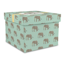 Elephant Gift Box with Lid - Canvas Wrapped - Large (Personalized)