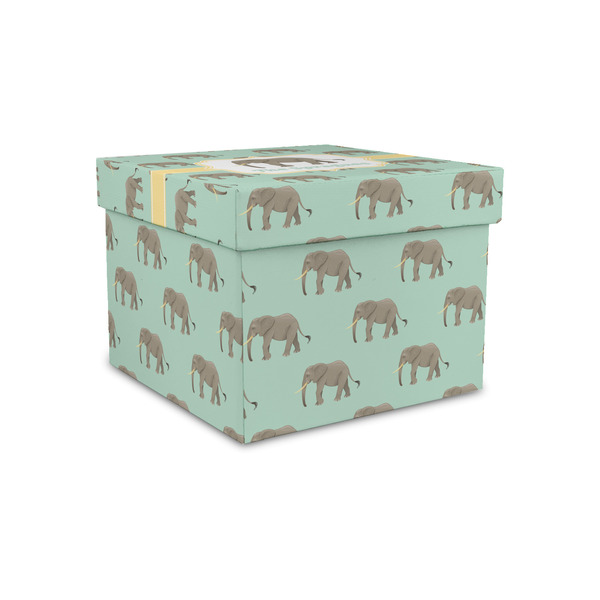 Custom Elephant Gift Box with Lid - Canvas Wrapped - Small (Personalized)