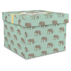 Elephant Gift Box with Lid - Canvas Wrapped - X-Large (Personalized)