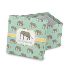 Elephant Gift Box with Lid - Canvas Wrapped (Personalized)