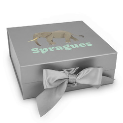 Elephant Gift Box with Magnetic Lid - Silver (Personalized)
