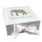 Elephant Gift Boxes with Magnetic Lid - White - Front