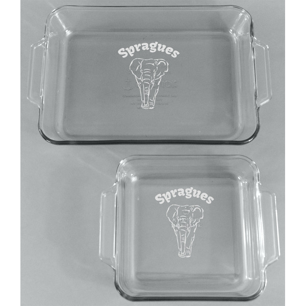 Elephant Glass Baking Dish Set - FRONT