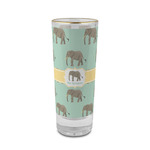 Elephant 2 oz Shot Glass -  Glass with Gold Rim - Set of 4 (Personalized)