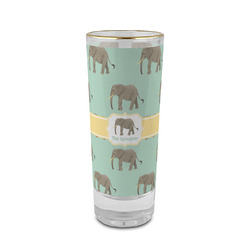Elephant 2 oz Shot Glass - Glass with Gold Rim (Personalized)