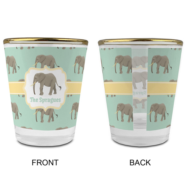 Elephant Glass Shot Glass - with gold rim - APPROVAL