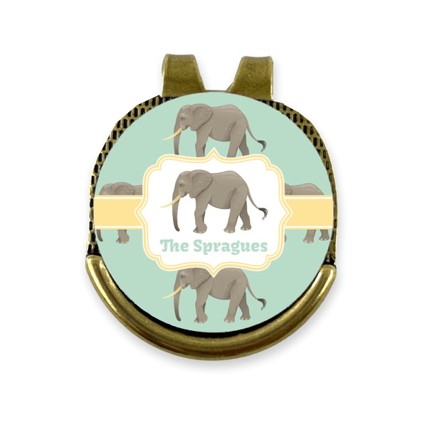 Custom Elephant Golf Ball Marker - Hat Clip - Gold