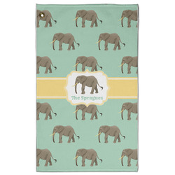 Elephant Golf Towel - Poly-Cotton Blend - Large w/ Name or Text