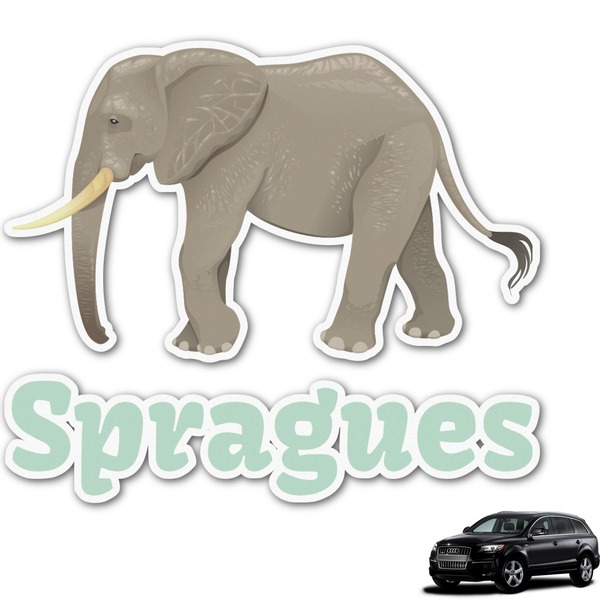 Custom Elephant Graphic Car Decal (Personalized)