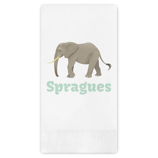 Custom Elephant Guest Napkins - Full Color - Embossed Edge (Personalized)