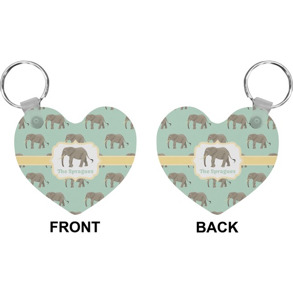 Elephant Heart Keychain (Front + Back)