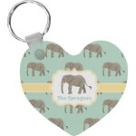Elephant Heart Plastic Keychain w/ Name or Text