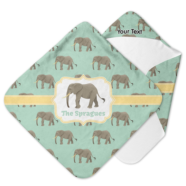 Custom Elephant Hooded Baby Towel (Personalized)