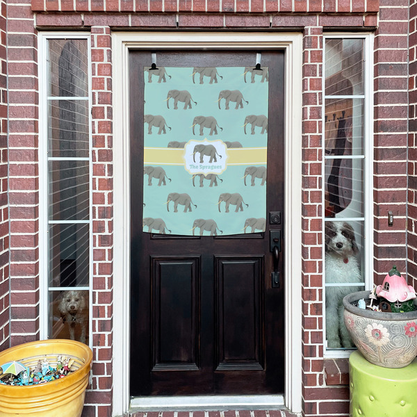 Elephant House Flags - Double Sided - (Over the door) LIFESTYLE