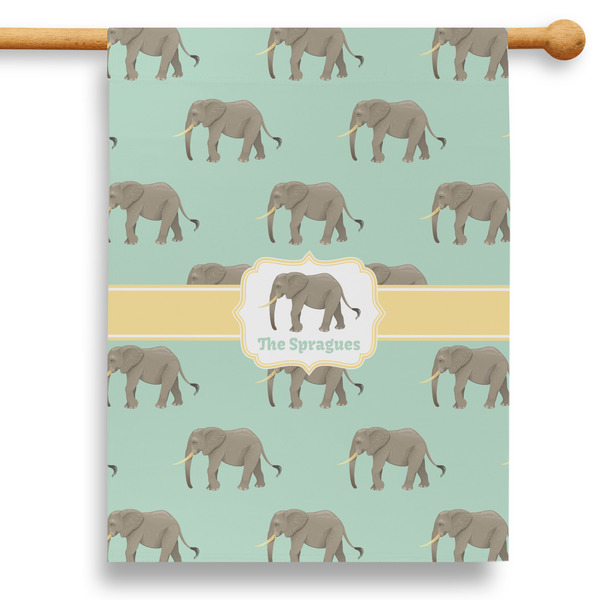Custom Elephant 28" House Flag - Single Sided (Personalized)
