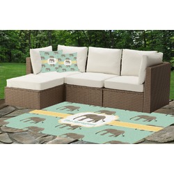 Elephant Indoor / Outdoor Rug - Custom Size w/ Name or Text