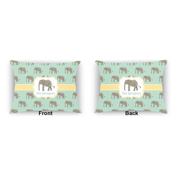 Elephant  Indoor Rectangular Burlap Pillow (Front and Back)