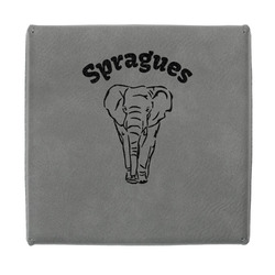 Elephant Jewelry Gift Box - Engraved Leather Lid (Personalized)