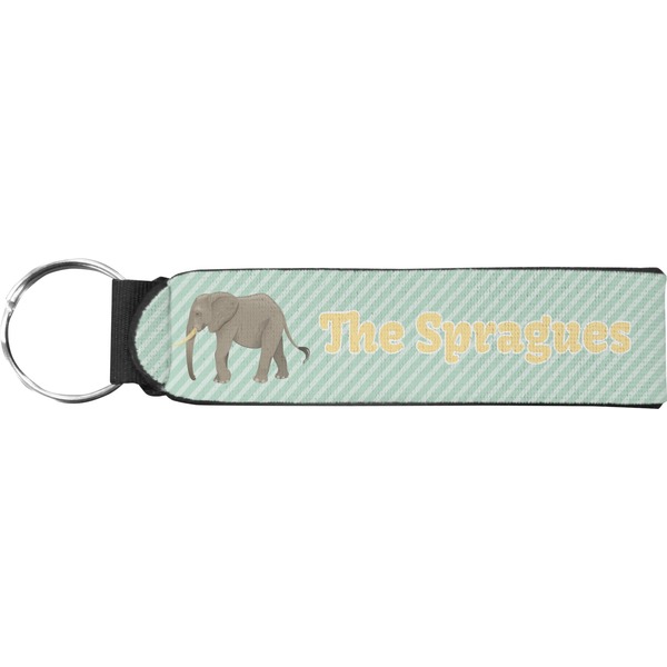 Custom Elephant Neoprene Keychain Fob (Personalized)