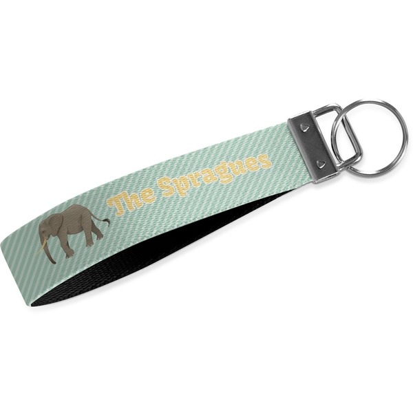 Custom Elephant Webbing Keychain Fob - Large (Personalized)