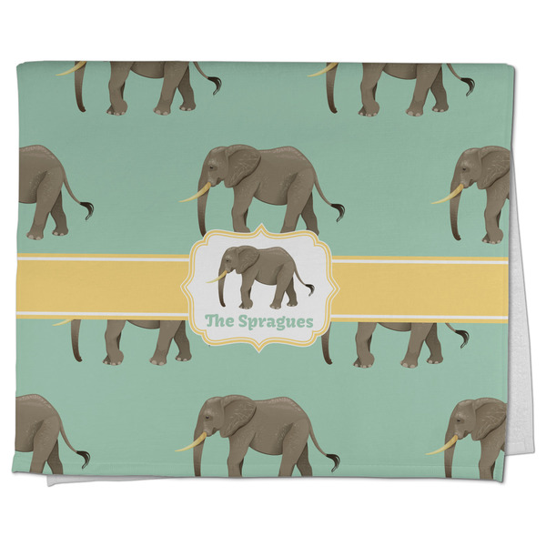 Custom Elephant Kitchen Towel - Poly Cotton w/ Name or Text