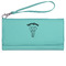 Elephant Ladies Wallet - Leather - Teal - Front View