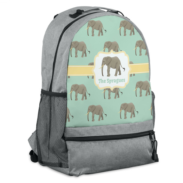 Custom Elephant Backpack - Grey (Personalized)