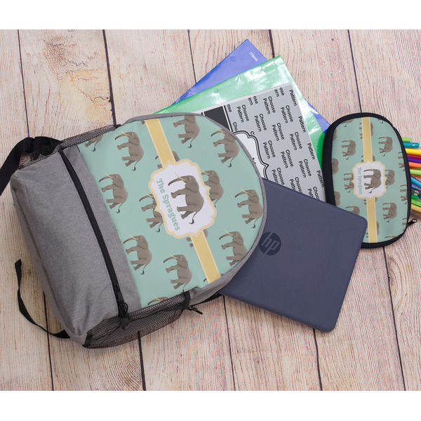 Elephant Large Backpack - Gray - With Stuff