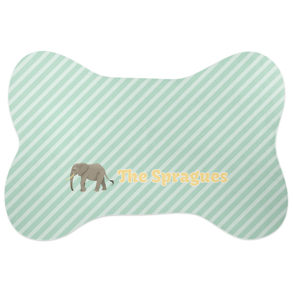 Custom Elephant Bone Shaped Dog Food Mat (Large) (Personalized)