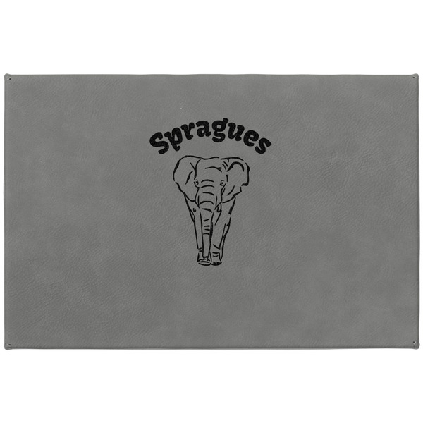 Elephant Large Engraved Gift Box with Leather Lid - Approval